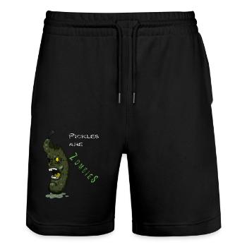 Pickles are ZOMBIES! - Stanley/Stella Trainer Unisex Organic Jogging Shorts - black - Front - Nik (191cm) & Marisol (170cm)