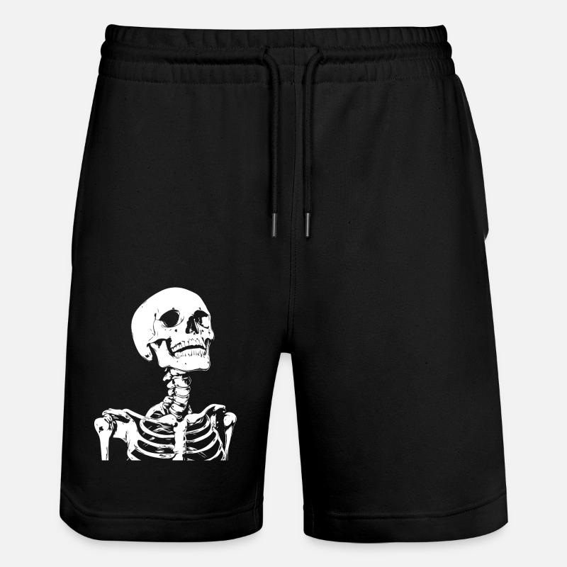 Skeleton Skull Gothic - Stanley/Stella Trainer Unisex Organic Jogging Shorts - black