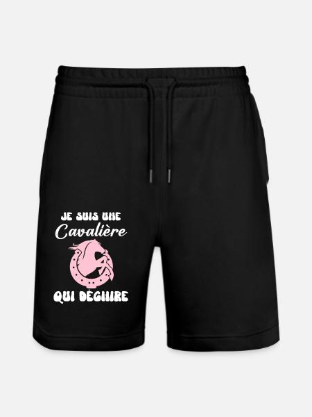 Cavalière cheval humour - Short de jogging bio TRAINER Stanley/Stella unisexe - noir
