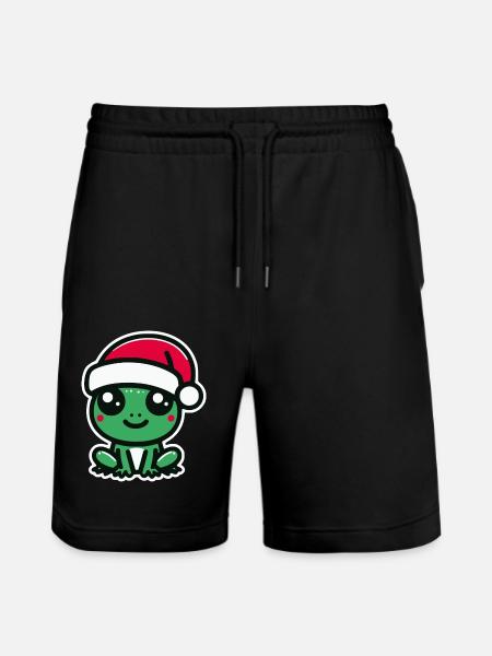 Christmas Frog - Stanley/Stella Trainer Unisex Organic Jogging Shorts - black