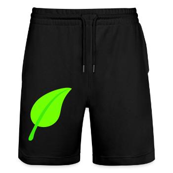 Green Beautiful Leaf Eco Spring Summer Nature - Stanley/Stella Trainer Unisex Organic Jogging Shorts - black - Front - Nik (191cm) & Marisol (170cm)