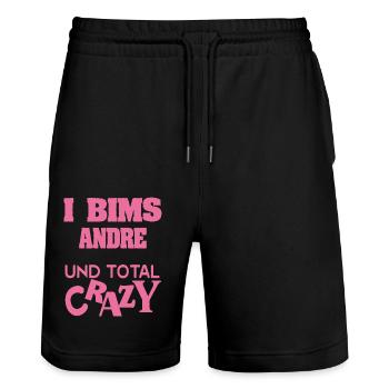 First name Andre - Stanley/Stella Trainer Unisex Organic Jogging Shorts - black - Front - Nik (191cm) & Marisol (170cm)