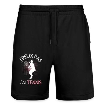 Joueuse de Tennis - Short de jogging bio TRAINER Stanley/Stella unisexe - noir - Devant - Nik (191cm) & Marisol (170cm)