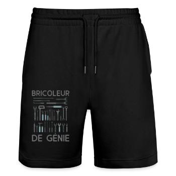 Bricoleur de génie outils de bricolage - Short de jogging bio TRAINER Stanley/Stella unisexe - noir - Devant - Nik (191cm) & Marisol (170cm)