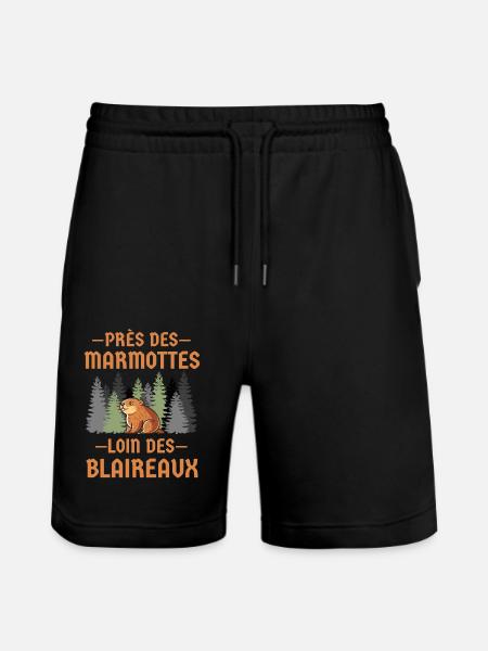 Marmotte forêt dense - Short de jogging bio TRAINER Stanley/Stella unisexe - noir