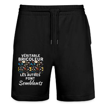 Véritable bricoleur - Short de jogging bio TRAINER Stanley/Stella unisexe - noir - Devant - Nik (191cm) & Marisol (170cm)