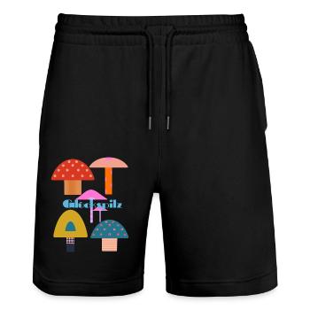 Colorful lucky people - Stanley/Stella Trainer Unisex Organic Jogging Shorts - black - Front - Nik (191cm) & Marisol (170cm)