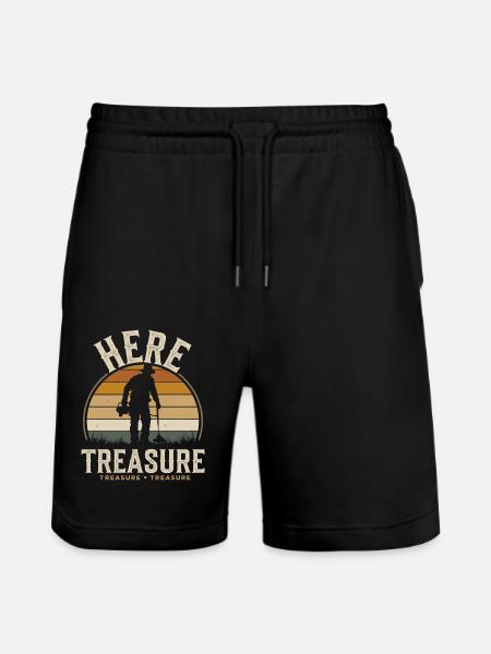 Metal Detecting: Schatzjäger Abenteuer - Stanley/Stella Unisex Bio Joggingshorts Trainer - Schwarz