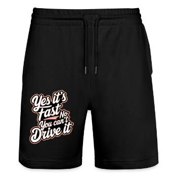 Yes It's Fast No You Can't Drive It 10 - Stanley/Stella Unisex Bio Joggingshorts Trainer  - Schwarz - Vorne - Nik (191cm) & Marisol (170cm)