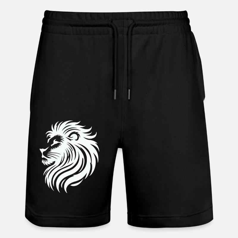 Löwe Zeichnung Tier - Stanley/Stella Unisex Bio Joggingshorts Trainer  - Schwarz
