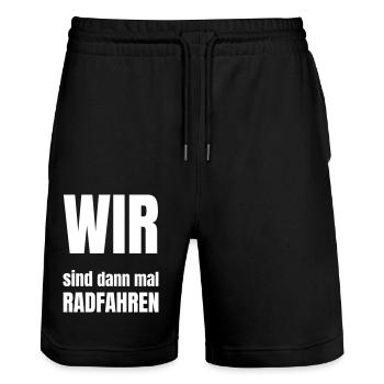 We'll go cycling - Stanley/Stella Trainer Unisex Organic Jogging Shorts - black - Front - Nik (191cm) & Marisol (170cm)
