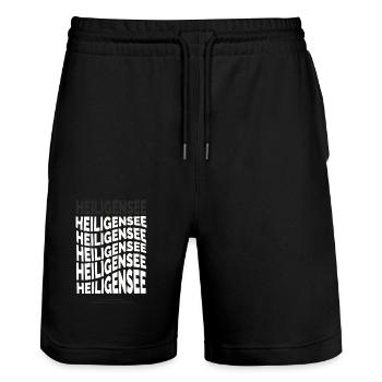 Heiligensee Flow - Berlin - Reinickendorf - Stanley/Stella Unisex Bio Joggingshorts Trainer  - Schwarz - Vorne - Nik (191cm) & Marisol (170cm)
