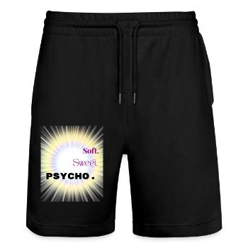 Soft Sweet Psycho Shirt – Y2K Baddie Aesthetic - Stanley/Stella Trainer Unisex Organic Jogging Shorts - black - Front - Nik (191cm) & Marisol (170cm)