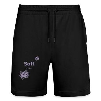 Soft Chaos Shirt – Soft Girl Meets Dark Romance - Stanley/Stella Trainer Unisex Organic Jogging Shorts - black - Front - Nik (191cm) & Marisol (170cm)