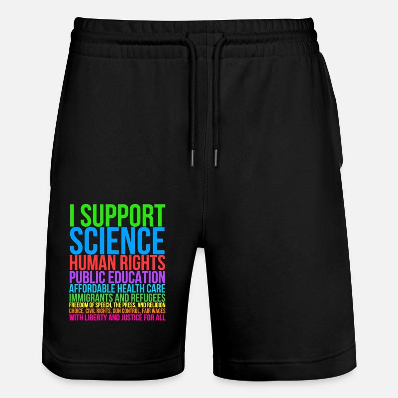 I Support Science - Stanley/Stella Trainer Unisex Organic Jogging Shorts - black
