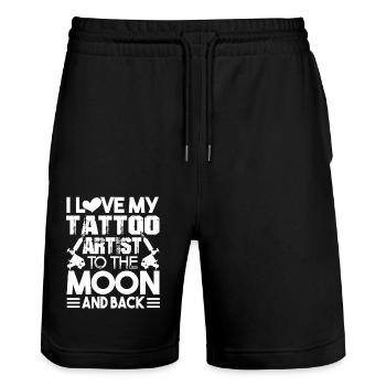 Tattoo Artist I Love My Tattoo Artist - Stanley/Stella Trainer Unisex Organic Jogging Shorts - black - Front - Nik (191cm) & Marisol (170cm)