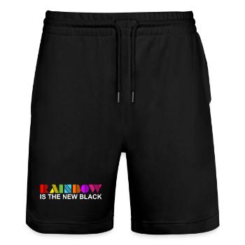 Rainbow Is The New Black Graphic - Stanley/Stella Trainer Unisex Organic Jogging Shorts - black - Front - Nik (191cm) & Marisol (170cm)