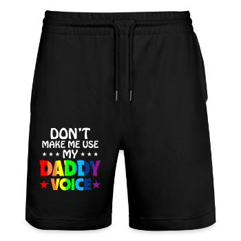 Papa Voix Gay Pride Lgbt Drôle Arc-en-ciel - Short de jogging bio TRAINER Stanley/Stella unisexe - noir - Devant - Nik (191cm) & Marisol (170cm)