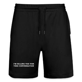 Funny Lawyer Quote - Stanley/Stella Trainer Unisex Organic Jogging Shorts - black - Front - Nik (191cm) & Marisol (170cm)