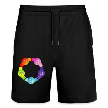 My number - Stanley/Stella Trainer Unisex Organic Jogging Shorts - black - Front - Nik (191cm) & Marisol (170cm)