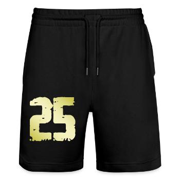 25 Nombre Vintage - Short de jogging bio TRAINER Stanley/Stella unisexe - noir - Devant - Nik (191cm) & Marisol (170cm)