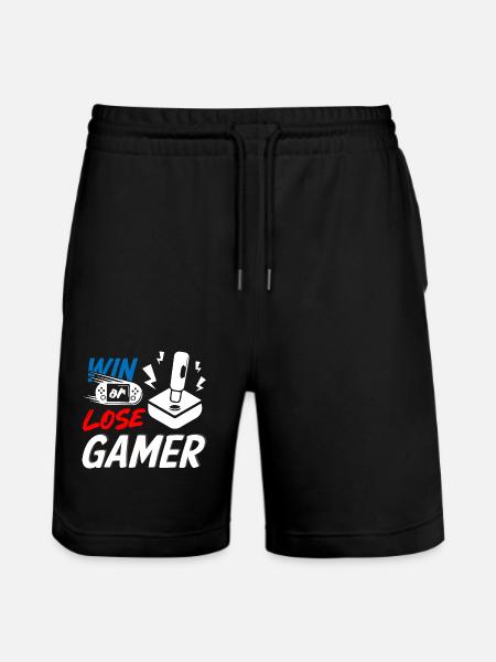 Win or Lose Gamer - Stanley/Stella Trainer Unisex Organic Jogging Shorts - black