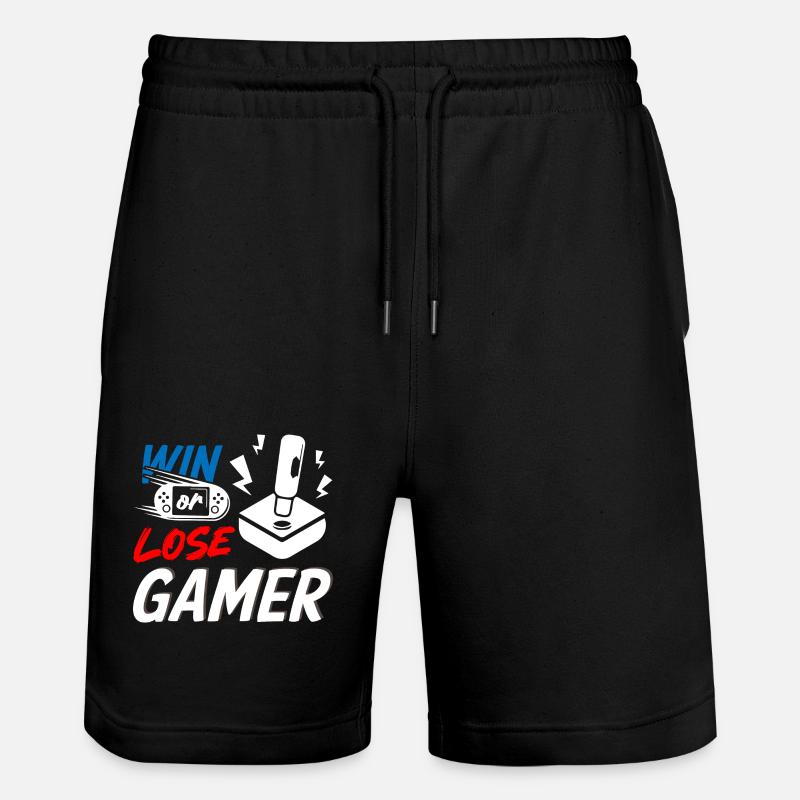 Win or Lose Gamer - Stanley/Stella Unisex Bio Joggingshorts Trainer  - Schwarz