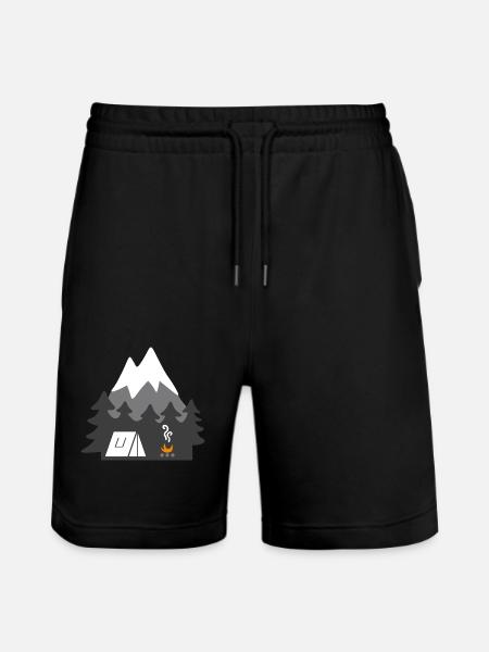 NATURE TENTS MOUNTAINS - Stanley/Stella Trainer Unisex Organic Jogging Shorts - black