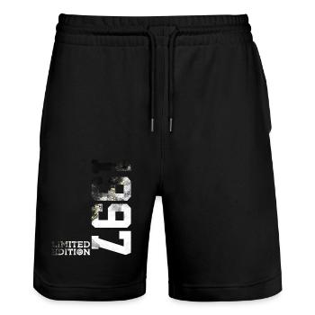 29TH BIRTHDAY LIMITED EDITION 1997 - Stanley/Stella Trainer Unisex Organic Jogging Shorts - black - Front - Nik (191cm) & Marisol (170cm)