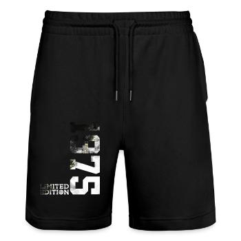 51ST BIRTHDAY LIMITED EDITION 1975 - Stanley/Stella Trainer Unisex Organic Jogging Shorts - black - Front - Nik (191cm) & Marisol (170cm)