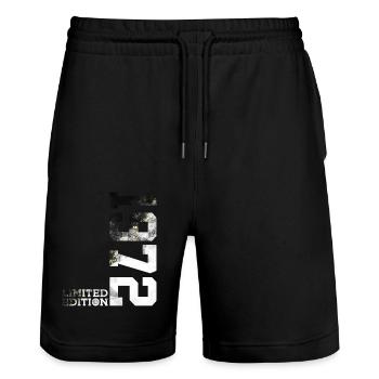 54TH BIRTHDAY LIMITED EDITION 1972 - Stanley/Stella Trainer Unisex Organic Jogging Shorts - black - Front - Nik (191cm) & Marisol (170cm)