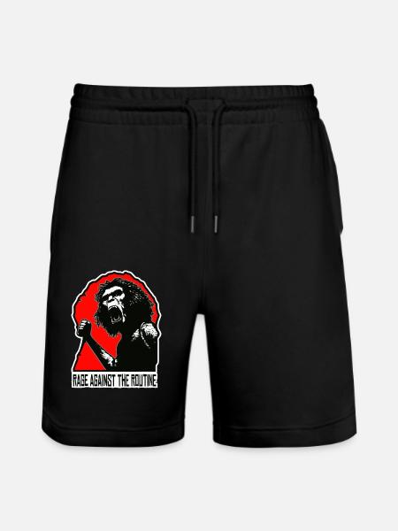 Homo erectus - Anger against routine - Stanley/Stella Trainer Unisex Organic Jogging Shorts - black