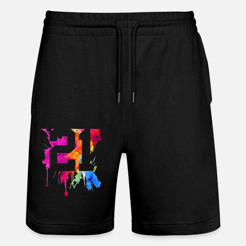 21 ANS 21E ANNIVERSAIRE - Short de jogging bio TRAINER Stanley/Stella unisexe - noir