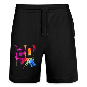 20 YEARS 20TH BIRTHDAY - Stanley/Stella Trainer Unisex Organic Jogging Shorts - black - Front - Nik (191cm) & Marisol (170cm)
