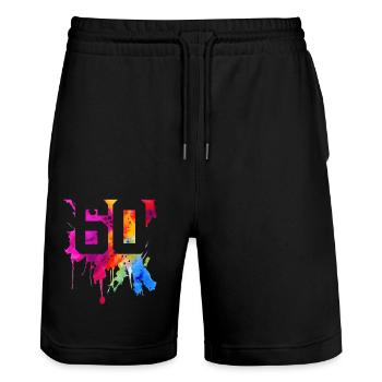 60 YEARS 60TH BIRTHDAY - Stanley/Stella Trainer Unisex Organic Jogging Shorts - black - Front - Nik (191cm) & Marisol (170cm)