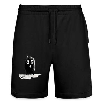 Cute Cartoon Inks Monster - Stanley/Stella Trainer Unisex Organic Jogging Shorts - black - Front - Nik (191cm) & Marisol (170cm)