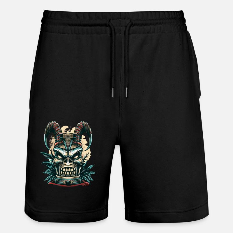 Hawaii Devil's Tiki - Stanley/Stella Trainer Unisex Organic Jogging Shorts - black