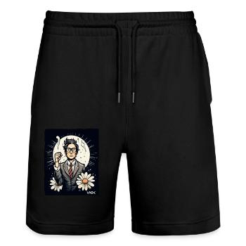 Japanischer Mitarbeiter kämpft für Freiheit - Stanley/Stella Unisex Bio Joggingshorts Trainer  - Schwarz - Vorne - Nik (191cm) & Marisol (170cm)