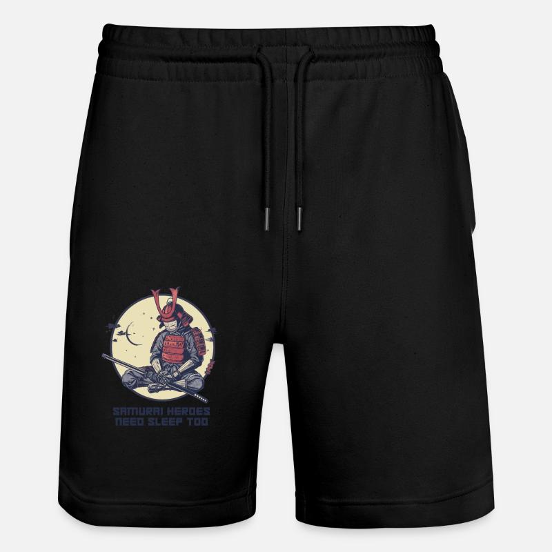 Samurai-Held braucht Schlaf - Stanley/Stella Unisex Bio Joggingshorts Trainer - Schwarz