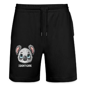 Mignon koala, je m’en fiche - Short de jogging bio TRAINER Stanley/Stella unisexe - noir - Devant - Nik (191cm) & Marisol (170cm)
