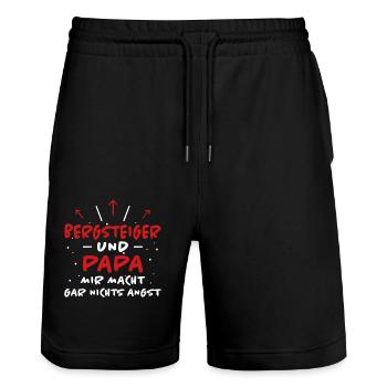 Bergsteiger Spruch Wandern Bergsteiger Geschenk - Stanley/Stella Unisex Bio Joggingshorts Trainer  - Schwarz - Vorne - Nik (191cm) & Marisol (170cm)