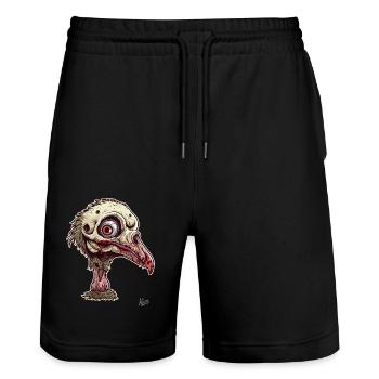 Zombie Ostrich Bird Bird - Stanley/Stella Trainer Unisex Organic Jogging Shorts - black - Front - Nik (191cm) & Marisol (170cm)