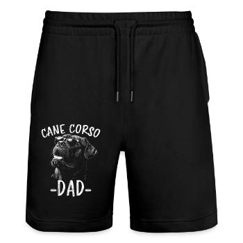 Cane Corso Italiano Papa Papa Cane Corso Cadeau - Short de jogging bio TRAINER Stanley/Stella unisexe - noir - Devant - Nik (191cm) & Marisol (170cm)