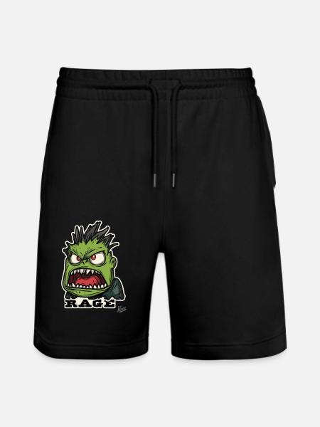 Vred grøn trolde vrede - Stanley/Stella Trainer økologiske unisex joggingshorts - sort