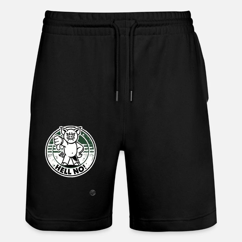 No way! Thumbs down pig - Stanley/Stella Trainer Unisex Organic Jogging Shorts - black