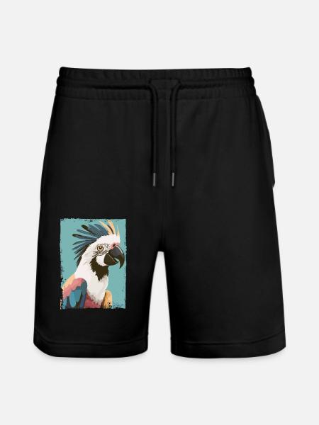 Majestätischer Kakadu - Stanley/Stella Unisex Bio Joggingshorts Trainer - Schwarz
