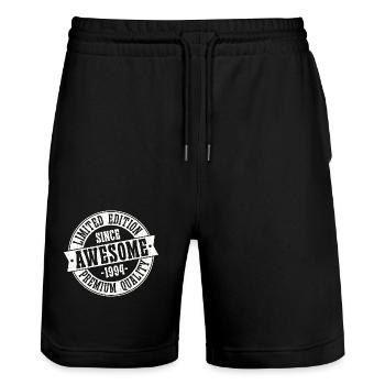 Super depuis 1994 Vintage Vintage Anniversaire - Short de jogging bio TRAINER Stanley/Stella unisexe - noir - Devant - Nik (191cm) & Marisol (170cm)