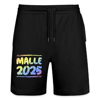 Malle 2025 Coloré - Short de jogging bio TRAINER Stanley/Stella unisexe - noir - Devant - Nik (191cm) & Marisol (170cm)