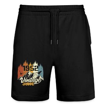 Geburtstag Legenden wurden im Juni 1952 geboren - Stanley/Stella Unisex Bio Joggingshorts Trainer  - Schwarz - Vorne - Nik (191cm) & Marisol (170cm)