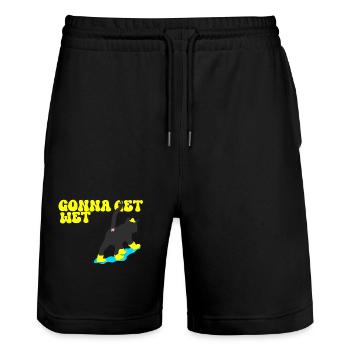 Let's get wet - Stanley/Stella Trainer Unisex Organic Jogging Shorts - black - Front - Nik (191cm) & Marisol (170cm)